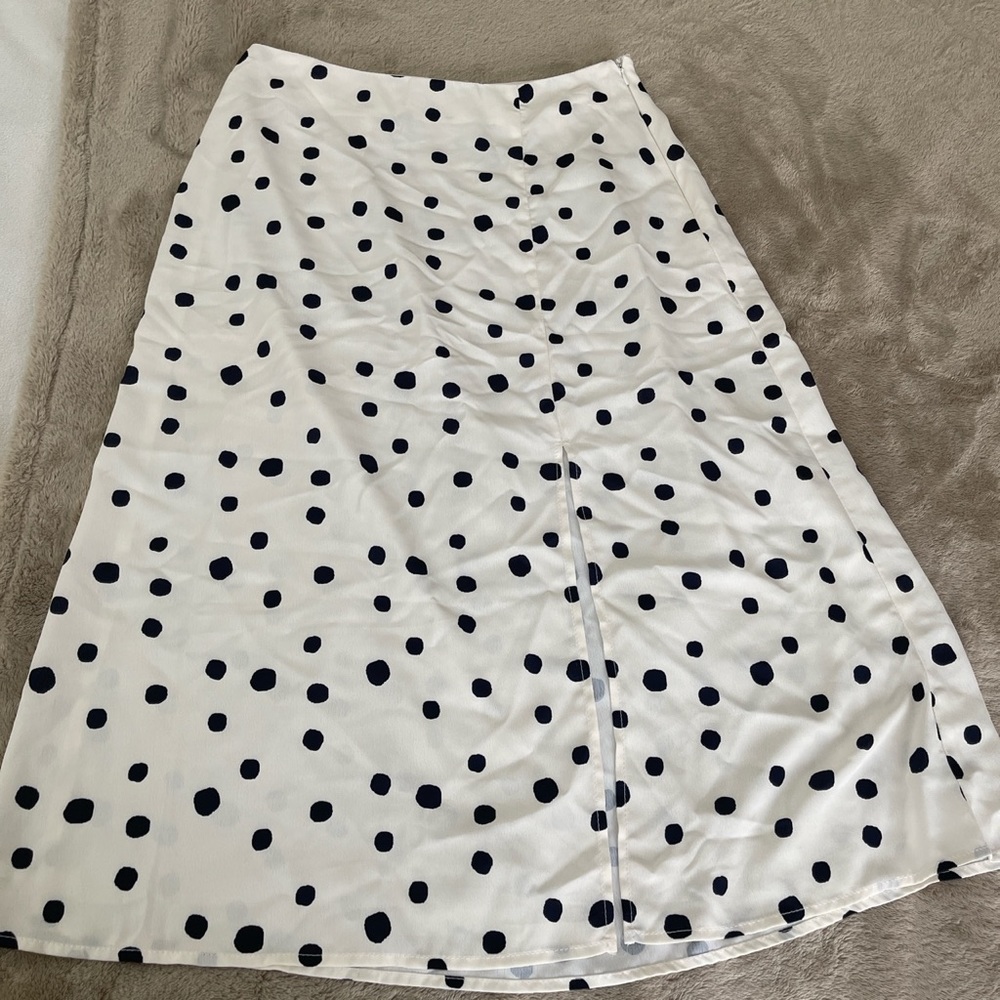 Midi Polka Dot Skirt with slit